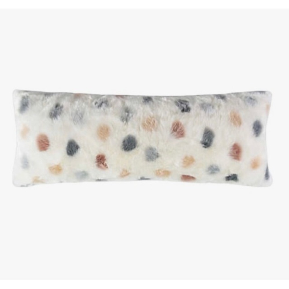 Ugg Wren Gemma Polka Dot Soft Fuzzy Body Pillow Zippered Cover Case Only White